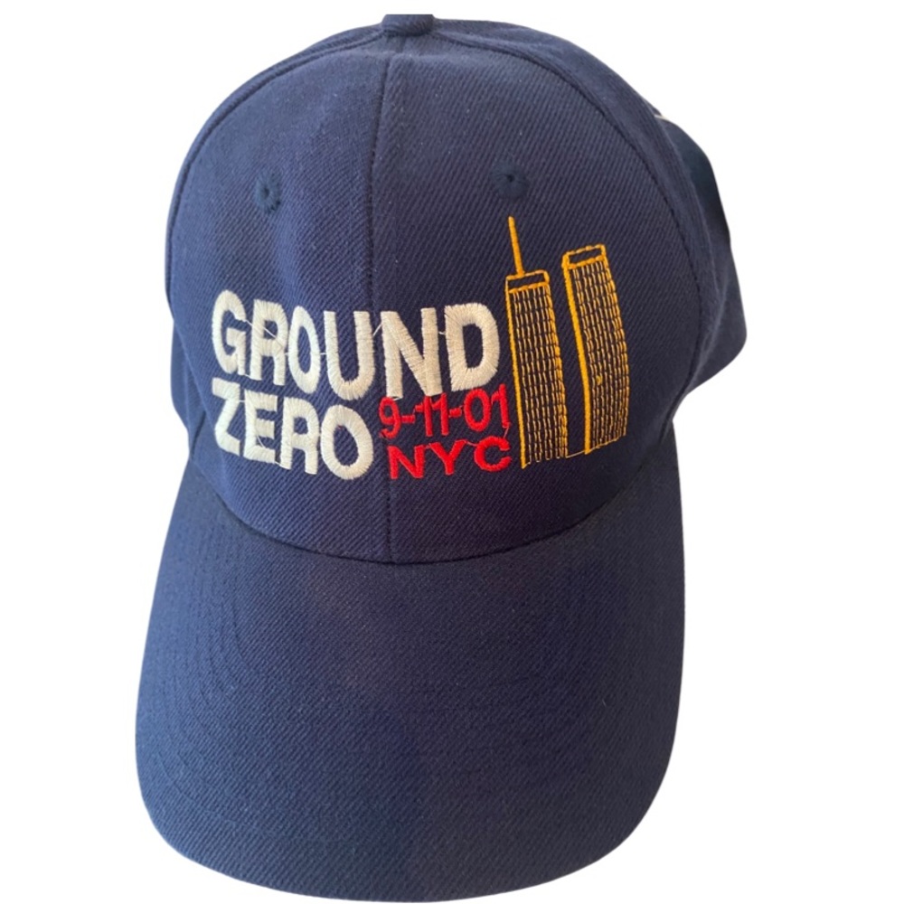 Ground Zero 9-11 NYC Hat Ball Cap Adjustable OSFM New York City Twin Towers Blue